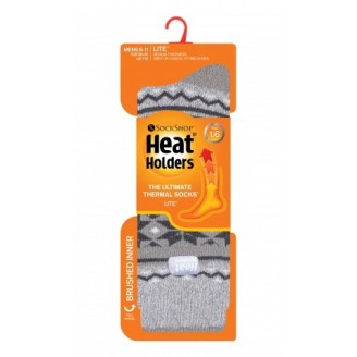 Ponožky zimné HEAT HOLDERS - pánske, vzorové šedé